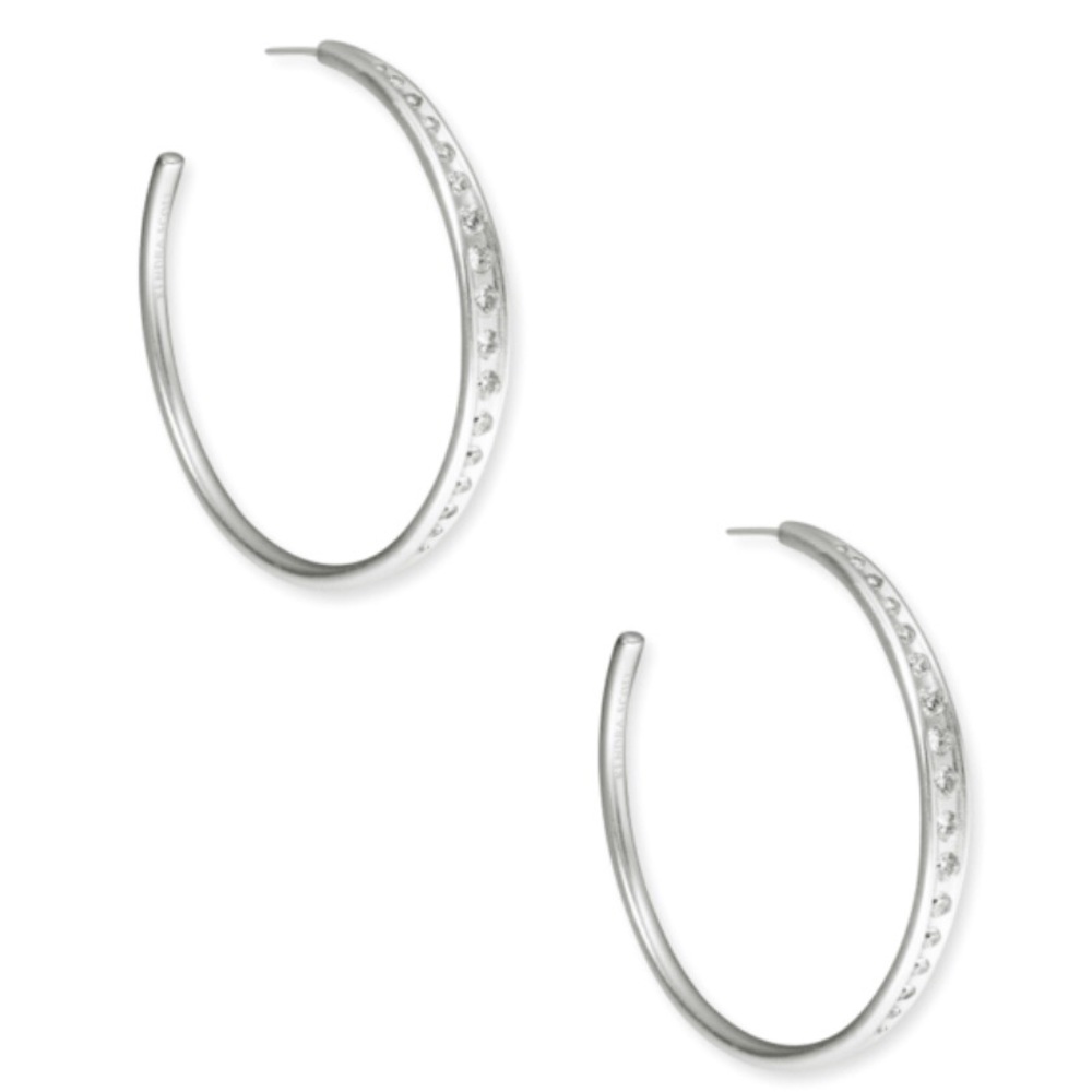 🎉HP🎉✨NWT Kendra Scott Silver Selena Hoop Earrings✨ - Picture 7 of 13